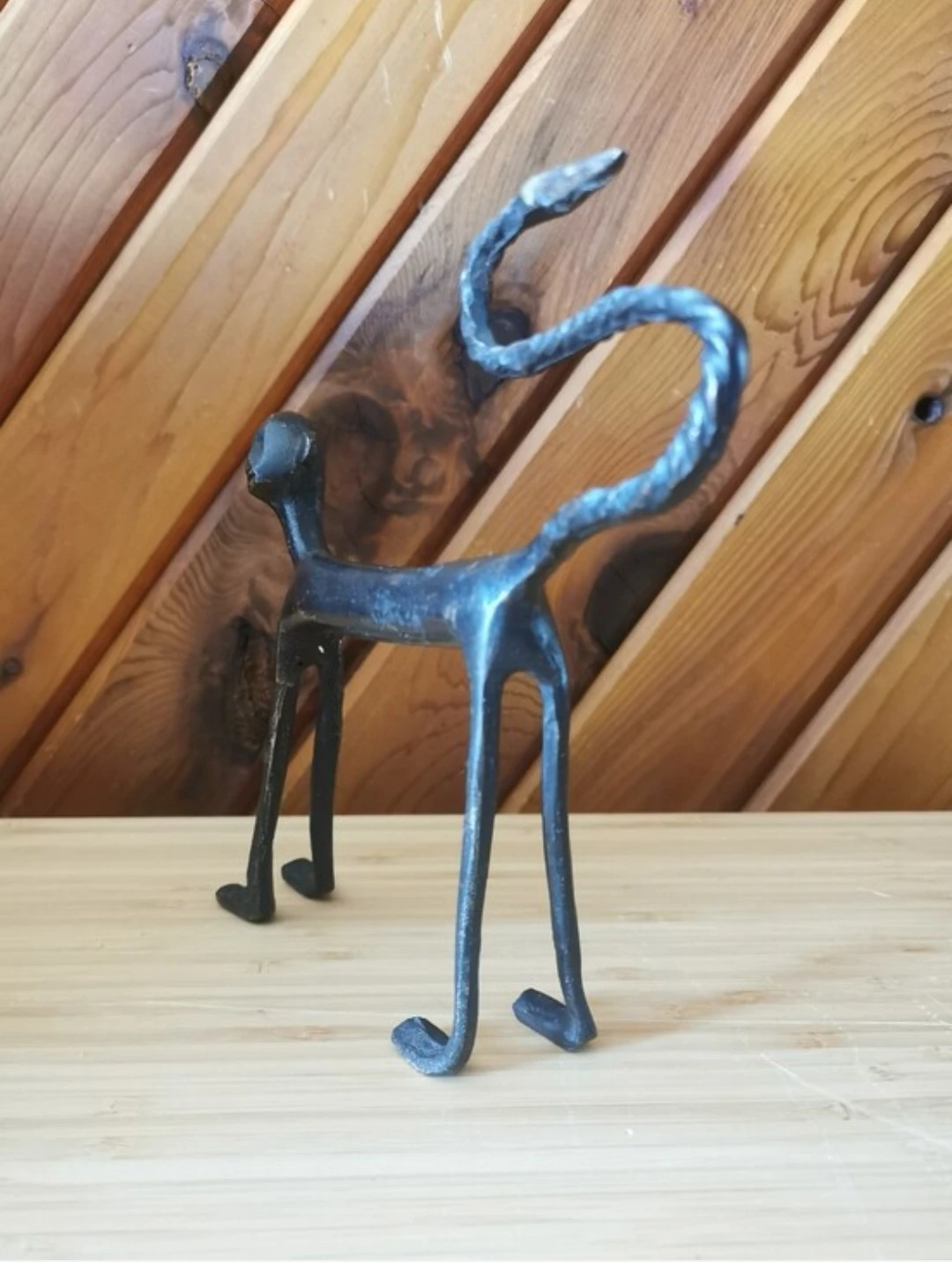Vintage Brutalist Cast Iron Monkey Sculpture Mid Century Modern - photo 2