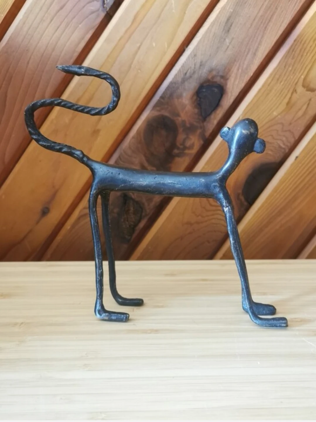 Vintage Brutalist Cast Iron Monkey Sculpture Mid Century Modern - photo 4