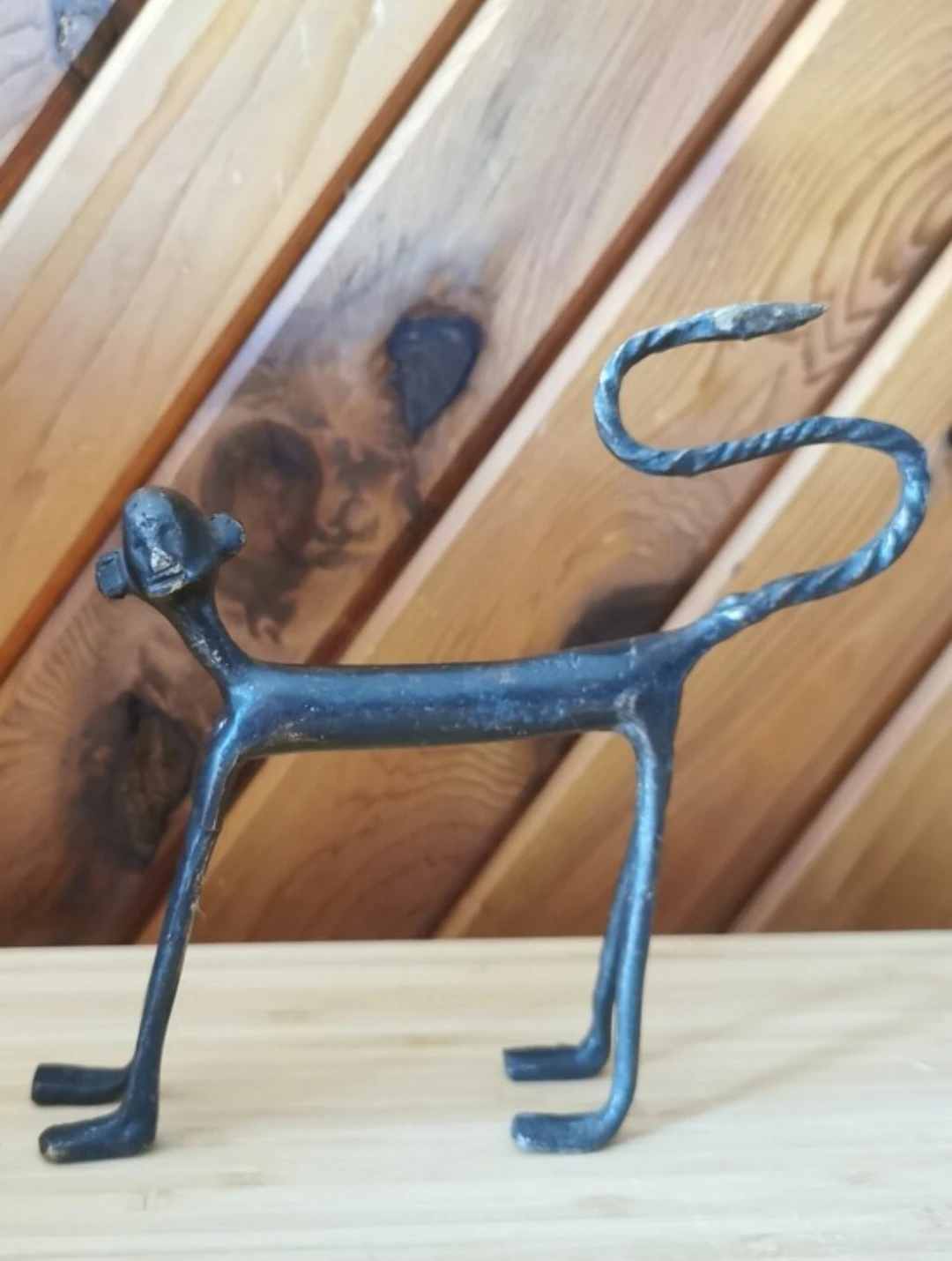Vintage Brutalist Cast Iron Monkey Sculpture Mid Century Modern - photo 5