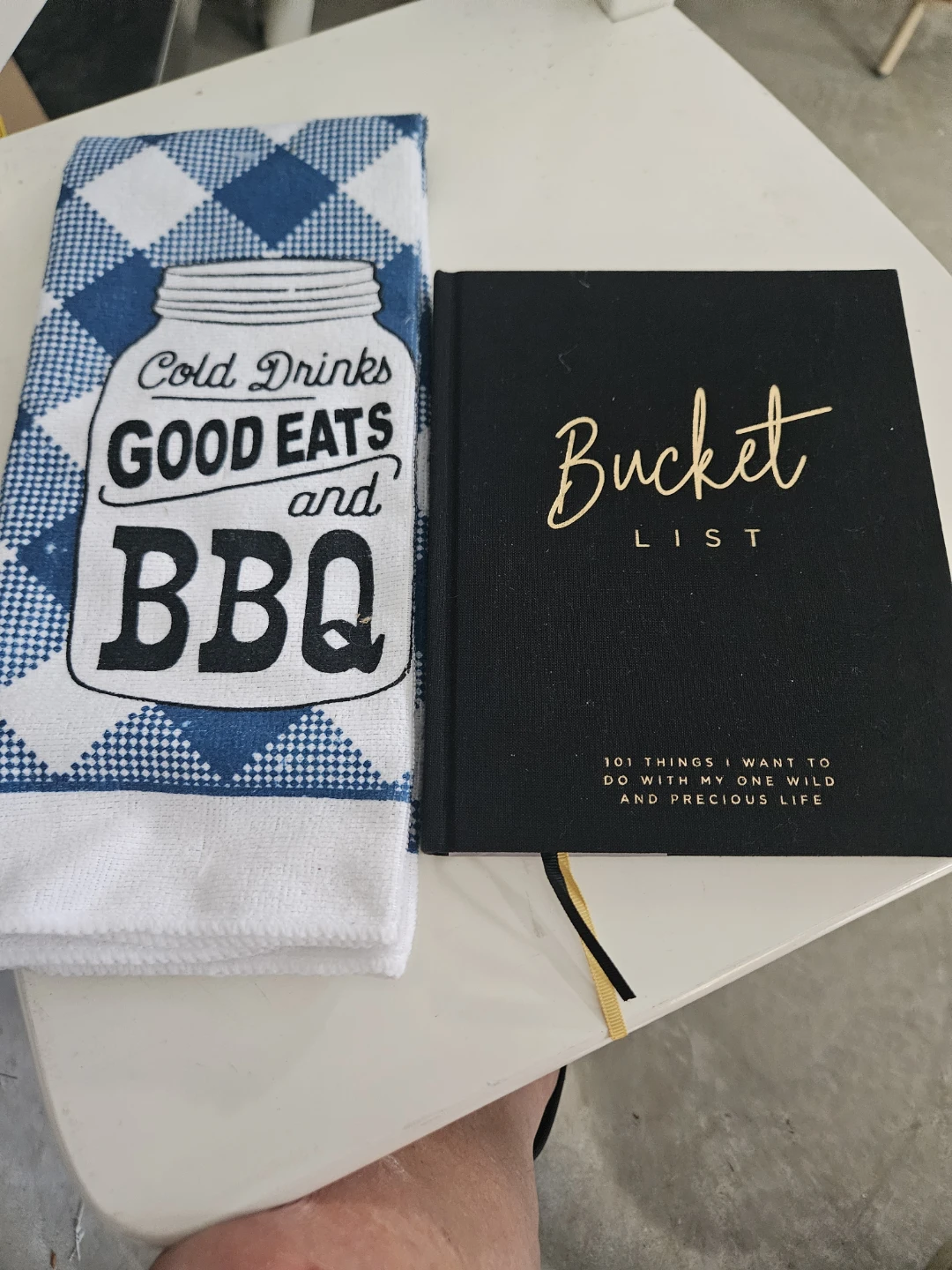 BBQ Kitchen Towel and Bucket List Journal