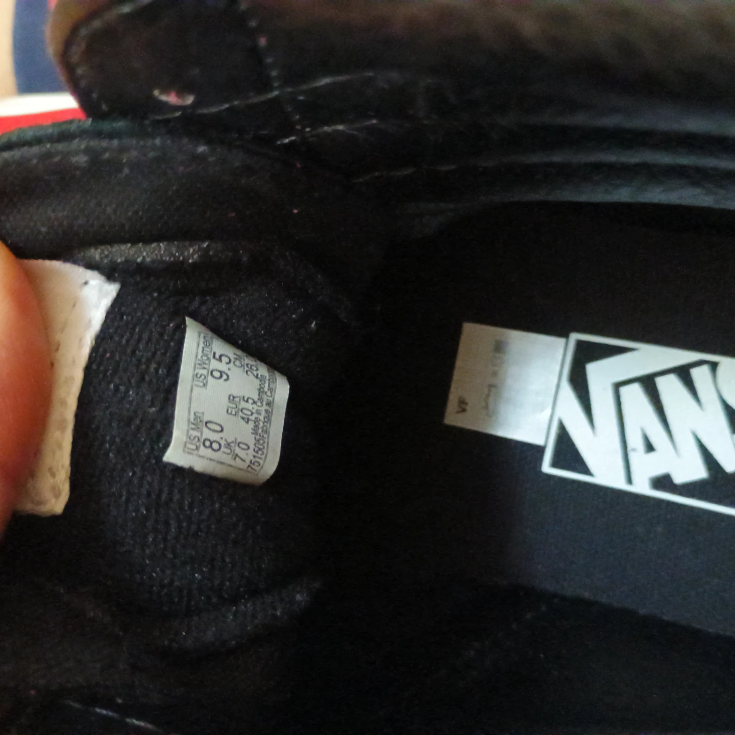 Vans SK8-Hi Black Red Shoes US Men's 8 - photo 2
