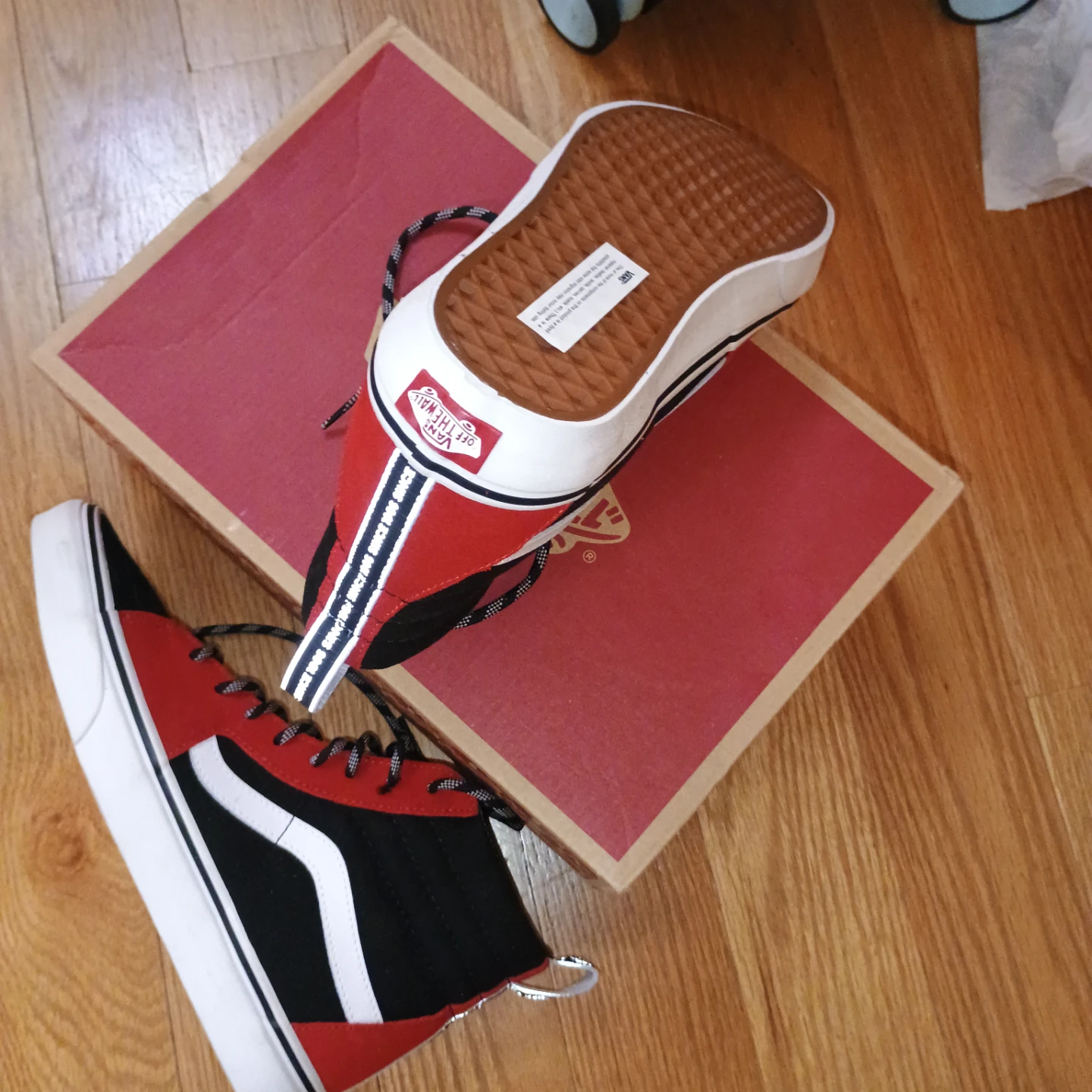 Vans SK8-Hi Black Red Shoes US Men's 8 - photo 3