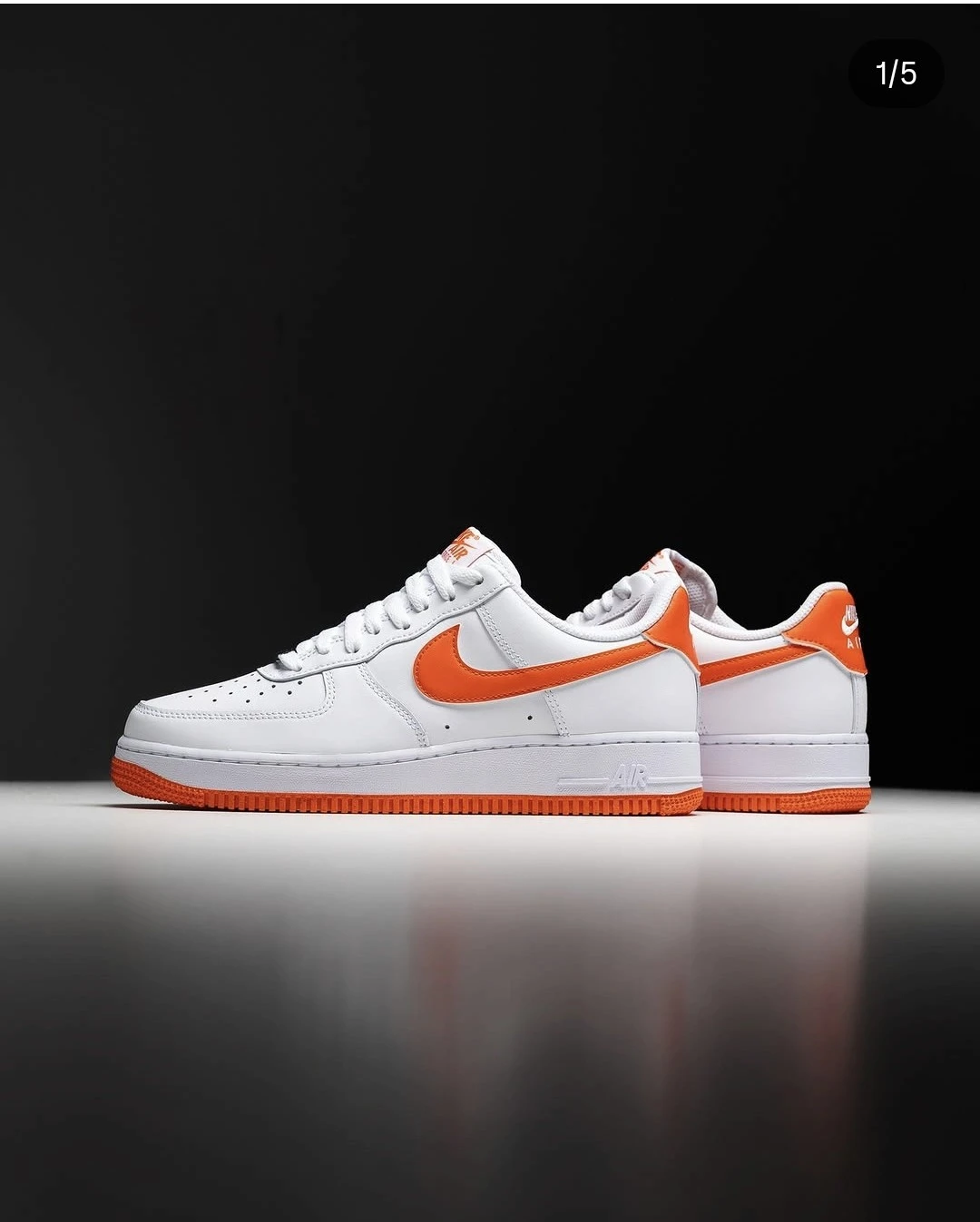 Nike Air Force 1 White/Orange Sneakers