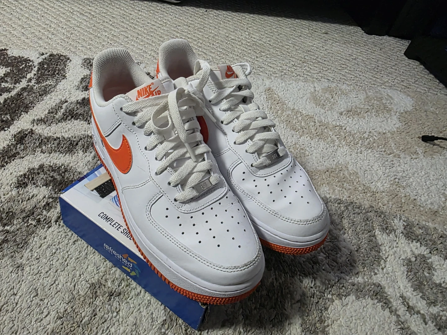 Nike Air Force 1 White/Orange Sneakers - photo 3