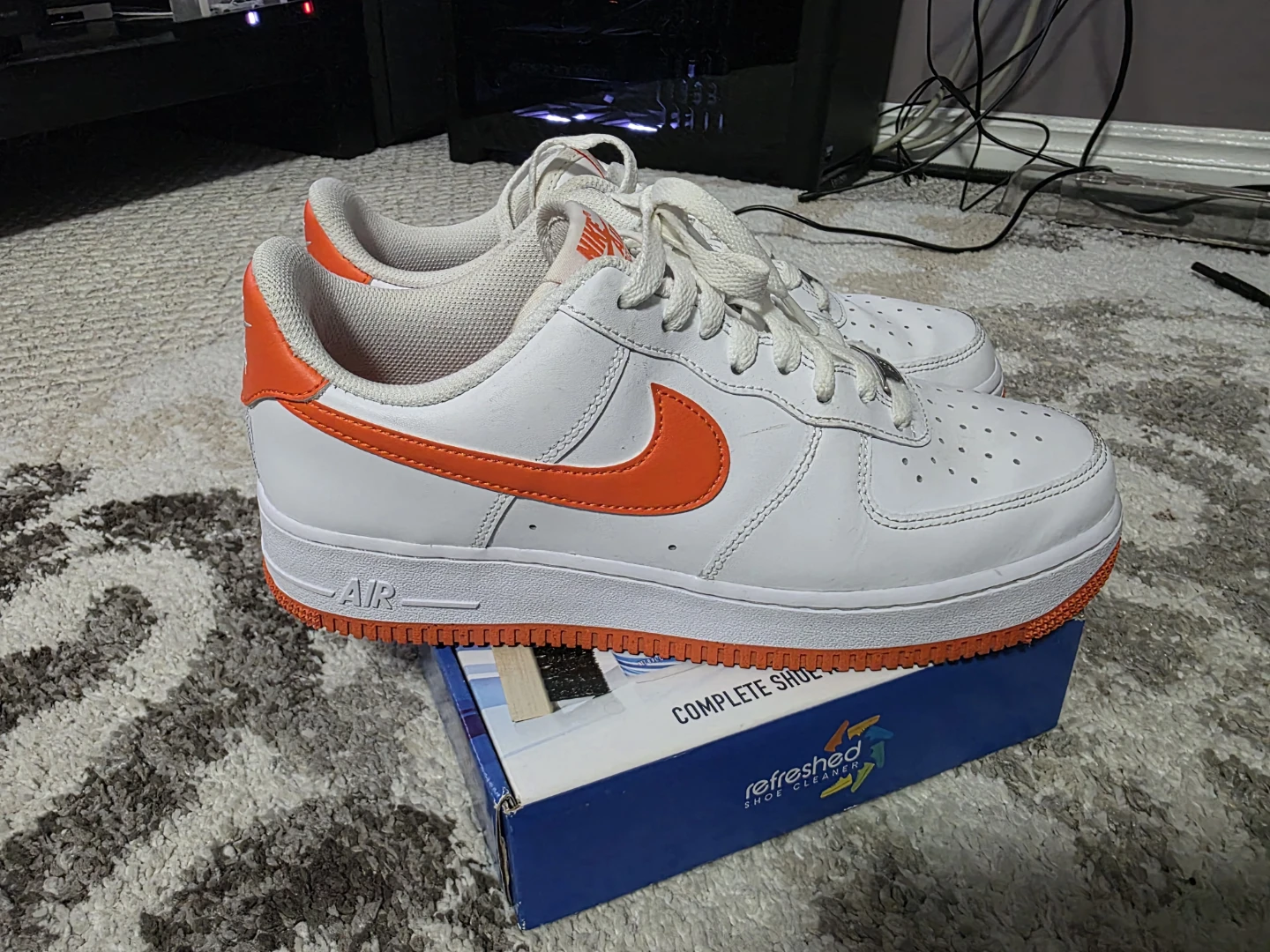 Nike Air Force 1 White/Orange Sneakers - photo 5