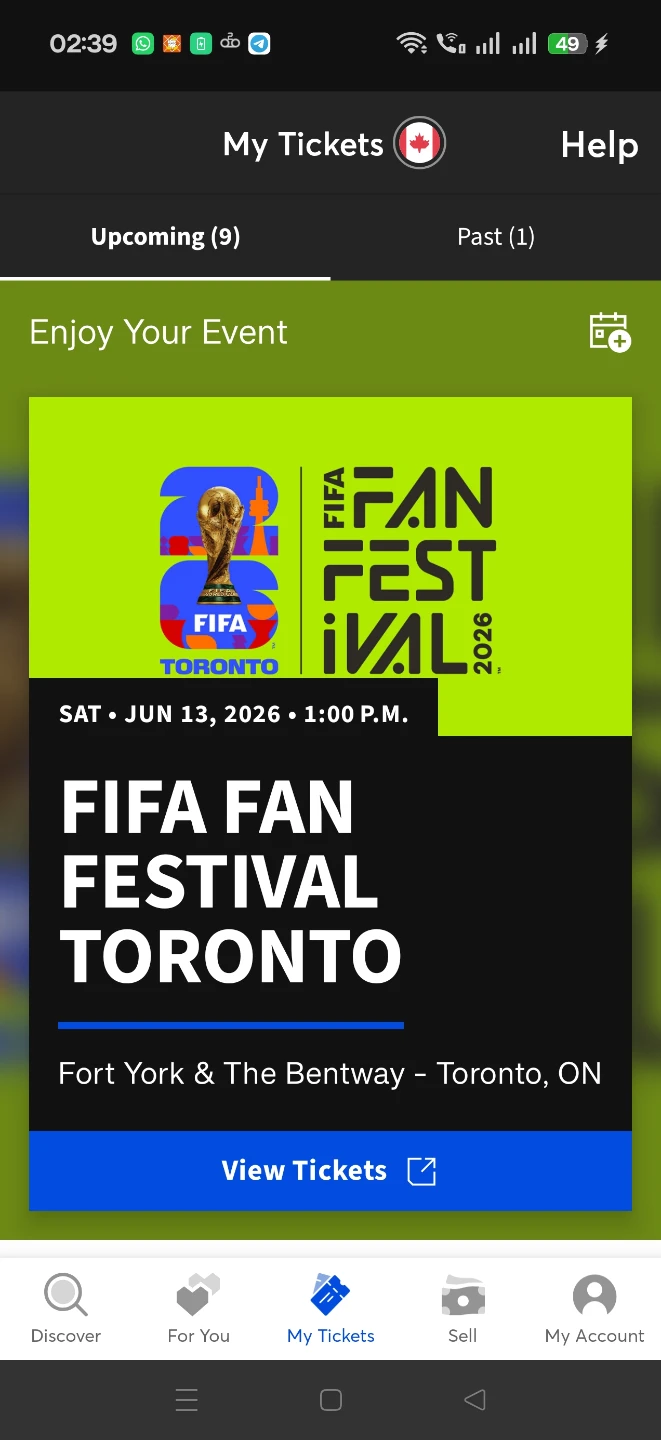 FIFA Fan Festival Toronto Ticket - June 13 and 14, 2026