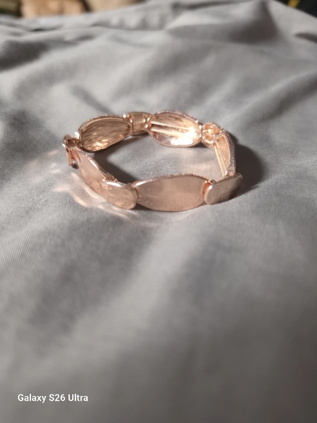 Rose Gold Stretch Bracelet with Rhinestones