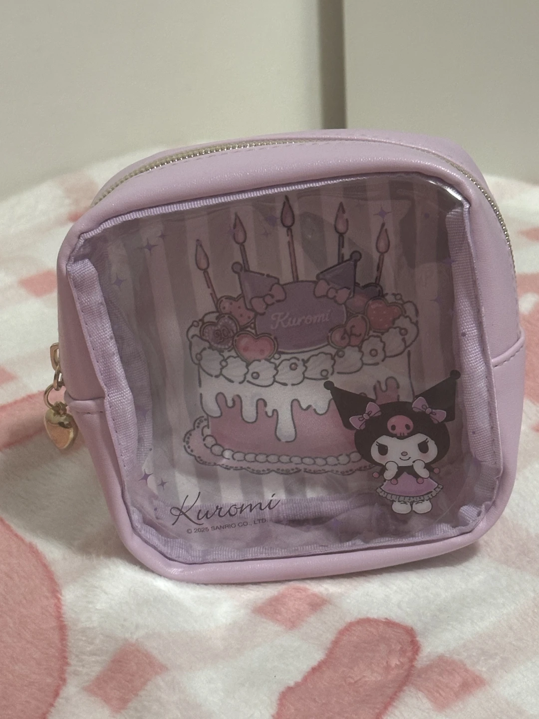 Kuromi Pink Cake Design Cosmetic Bag
