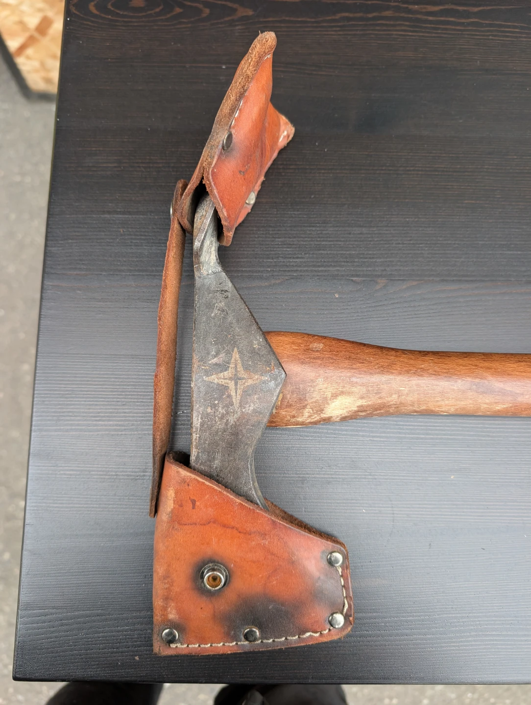 Vintage Axe with Leather Sheath and Spade - photo 3