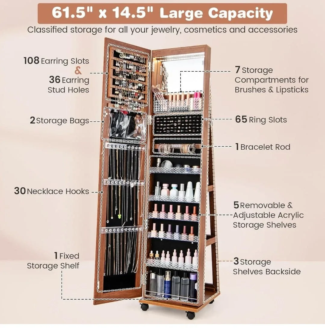 Jewelry Cabinet Armoire with Mirror - photo 4