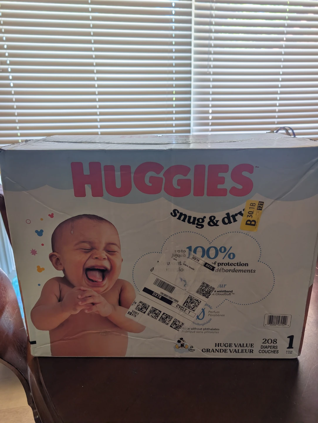 Huggies Snug & Dry Diapers, Size 1, 208 Count