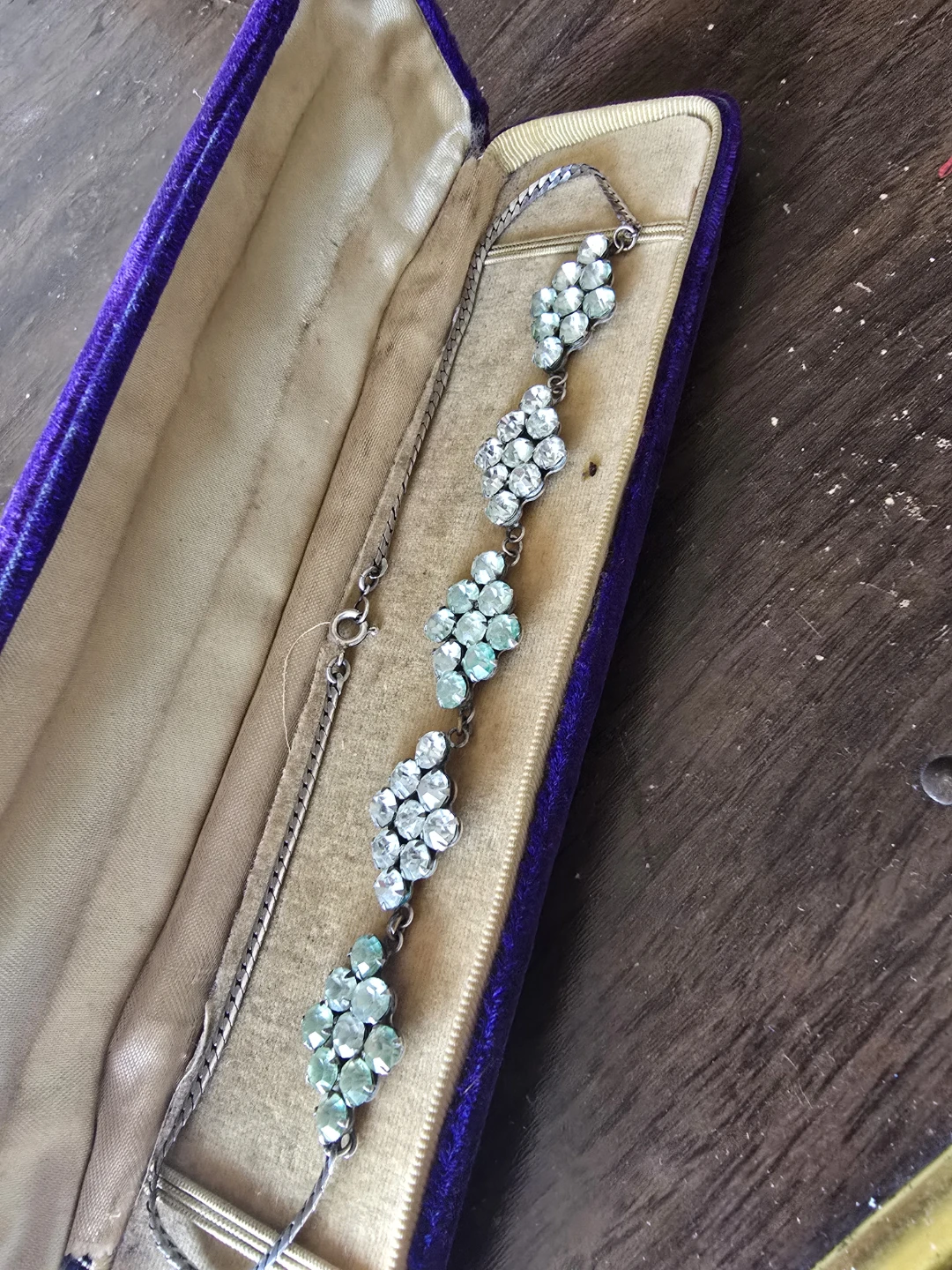 Vintage Rhinestone Bracelet with Box