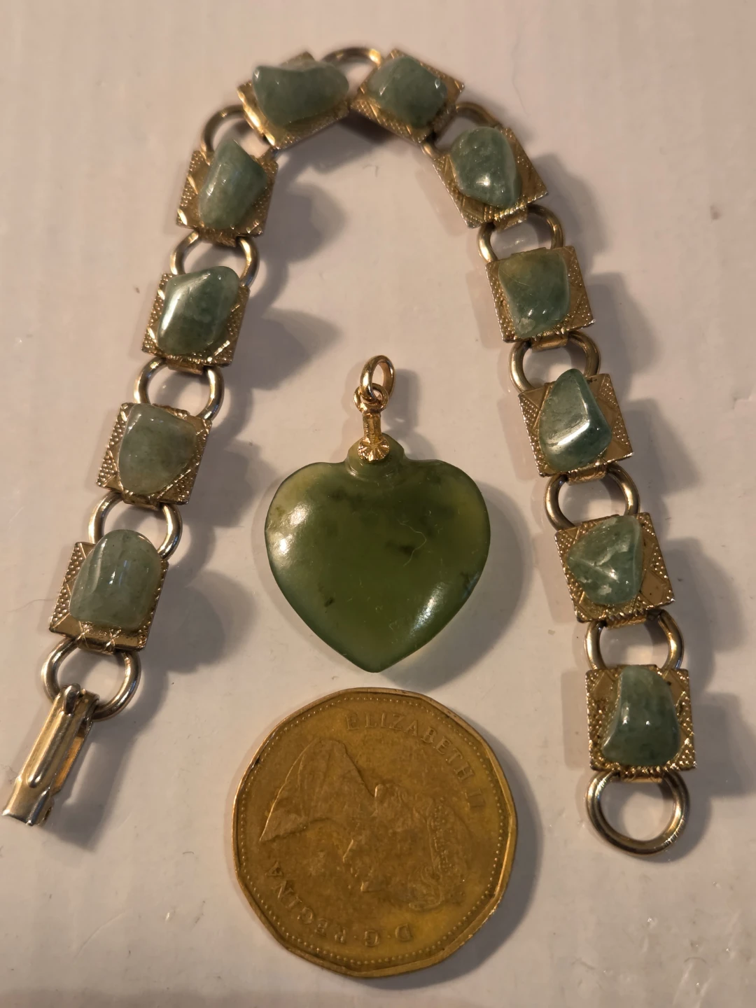 Jade Heart Pendant and Bracelet Set - photo 3