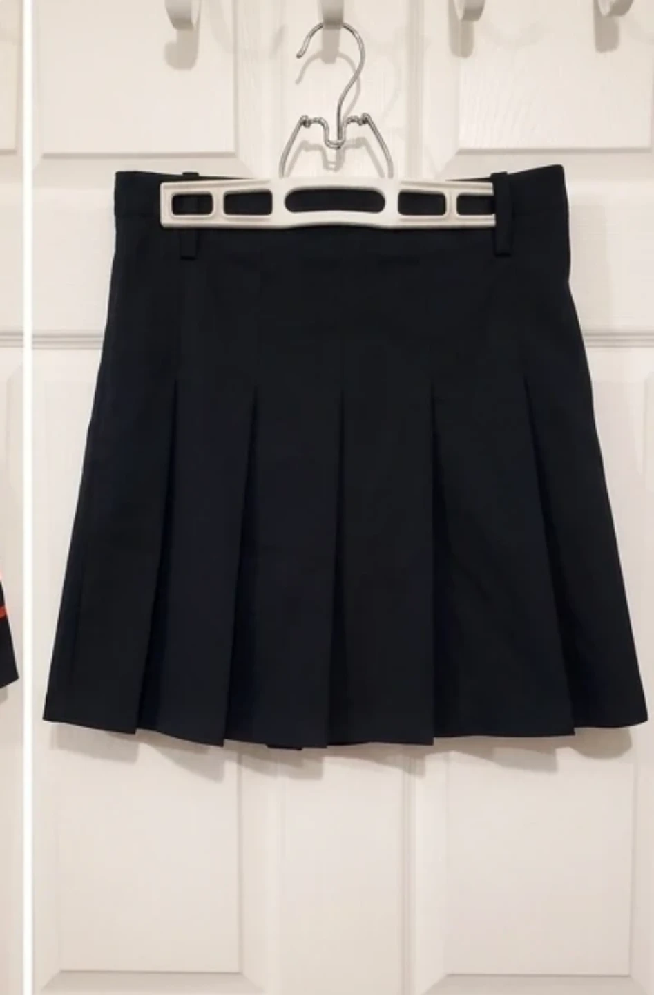Pleated Mini Skirt Black with Orange Stripes - photo 2