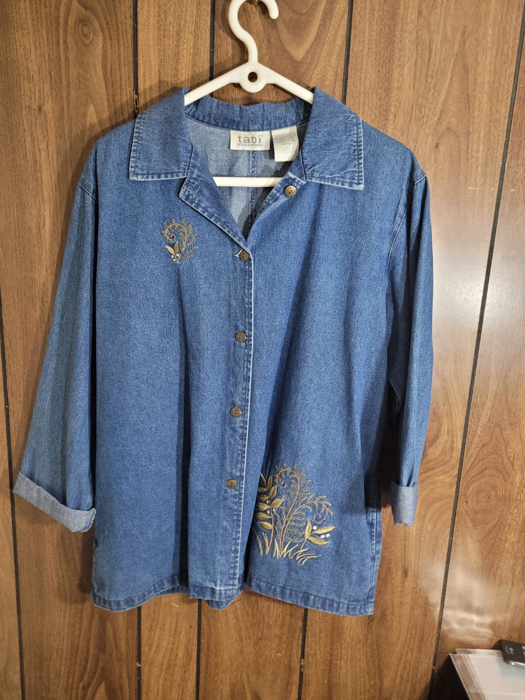 Tabi International Denim Shirt with Embroidery