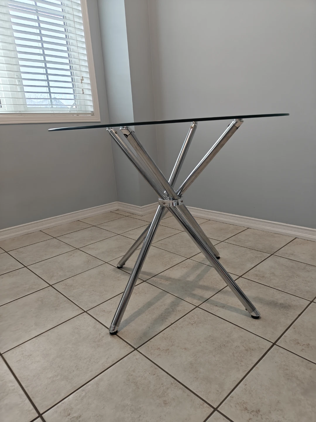 Glass Top Dining Table with Chrome Base - photo 5