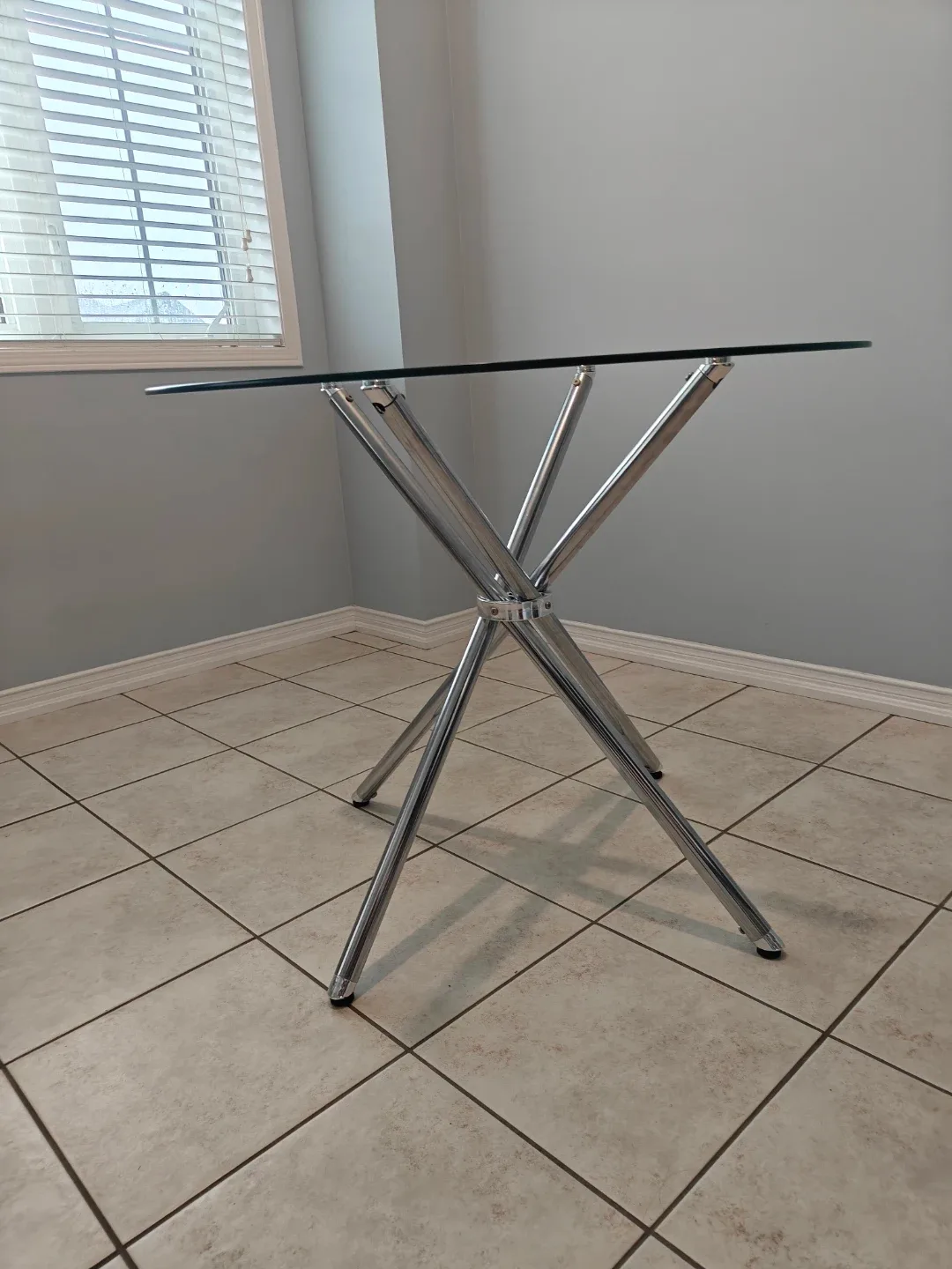 Glass Top Dining Table with Chrome Base - photo 5