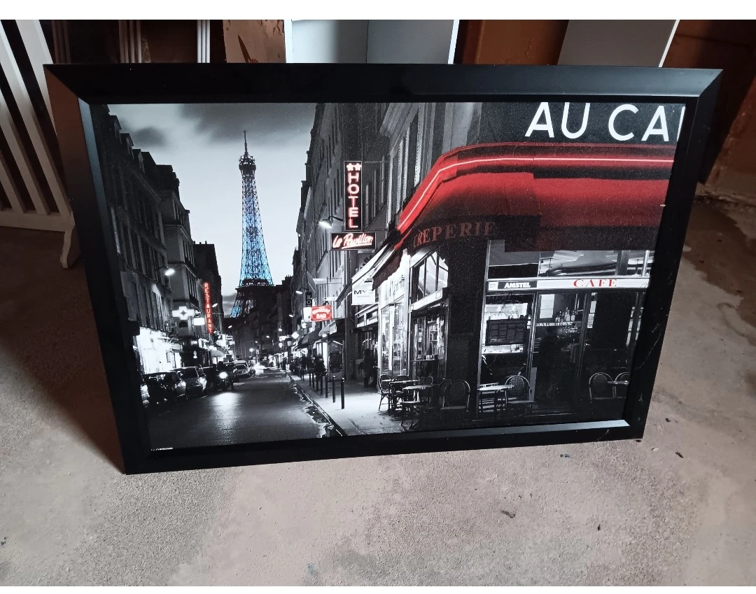 Framed Paris Street Scene Wall Art