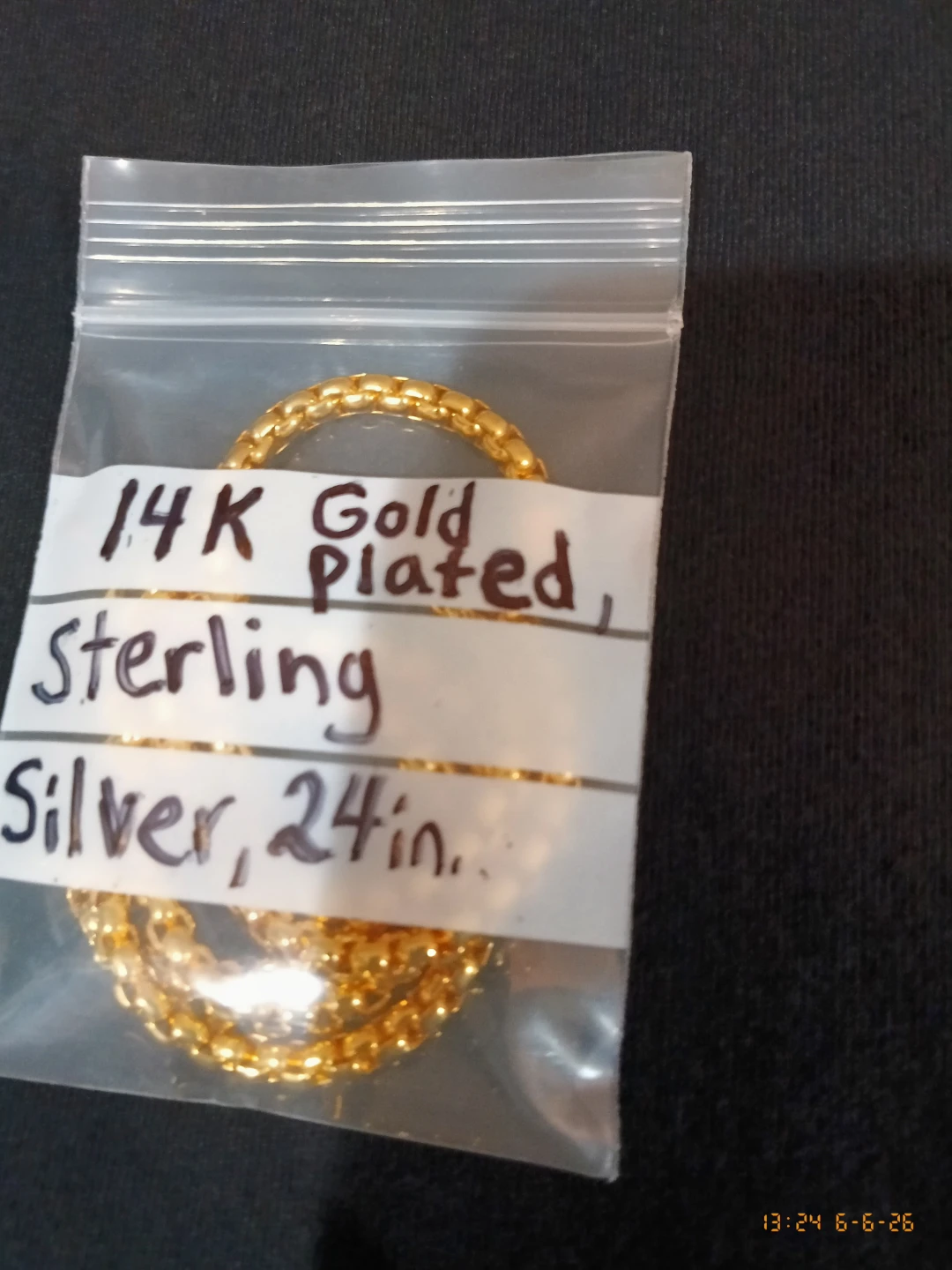 14 Karat Gold Plated , Sterling Silver , 24 in.