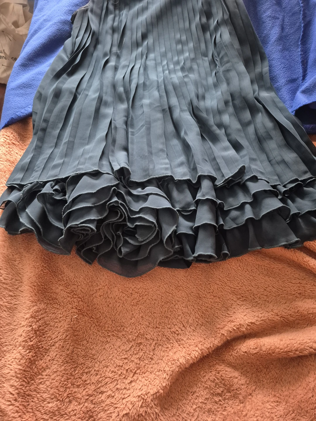 Carolina Williamson Teal Pleated Dress with Ruffle Hem ⚽ - photo 3