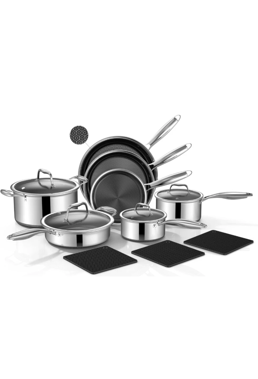 14 Pieces Stainless Steel Cookware Set