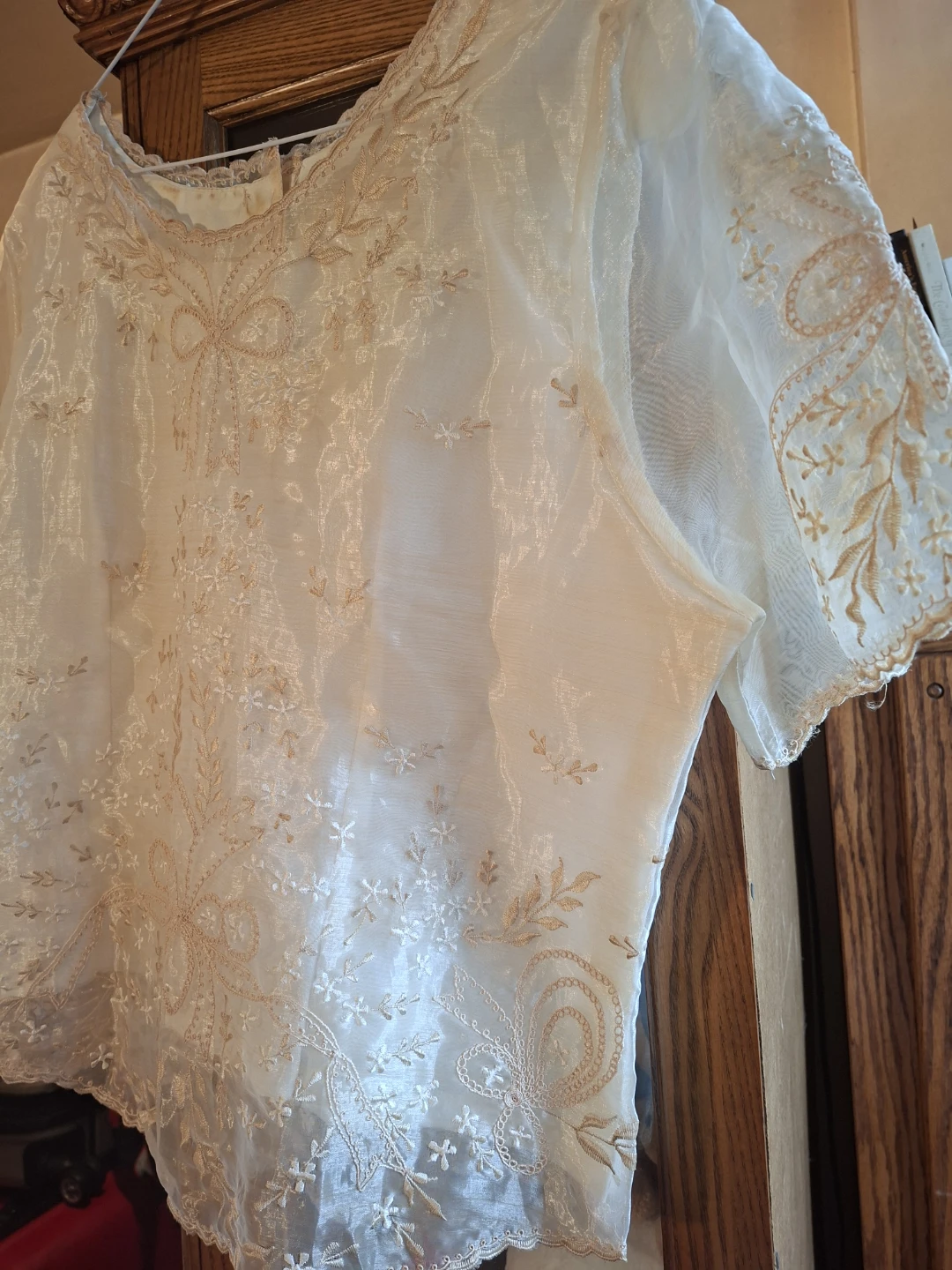 ⚽Sheer Embroidered Blouse - photo 3