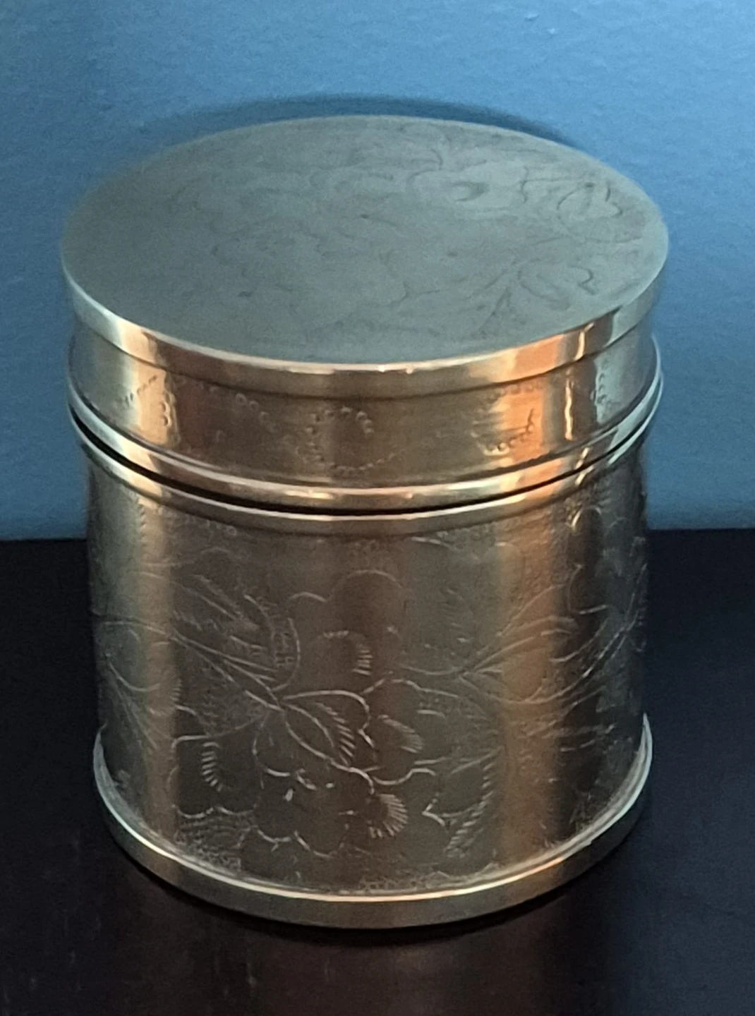 Vinrage Brass  Keepsake container Tea Caddy