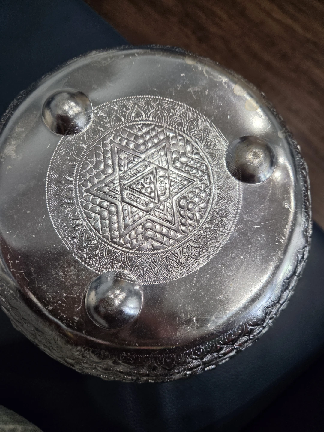 Ornate Silver Tone Metal Bowl - photo 3