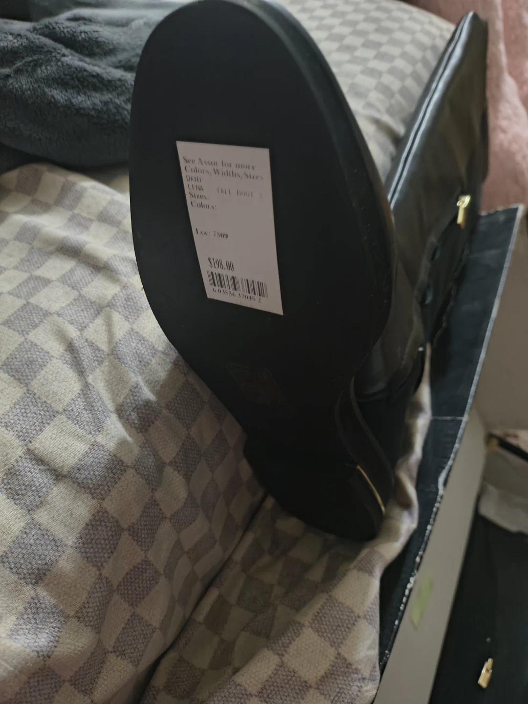 DKNY Black Leather Tall Boots Size 8 - photo 2