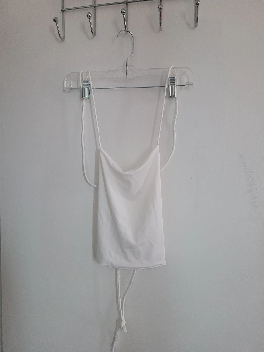 White Backless Tank Top