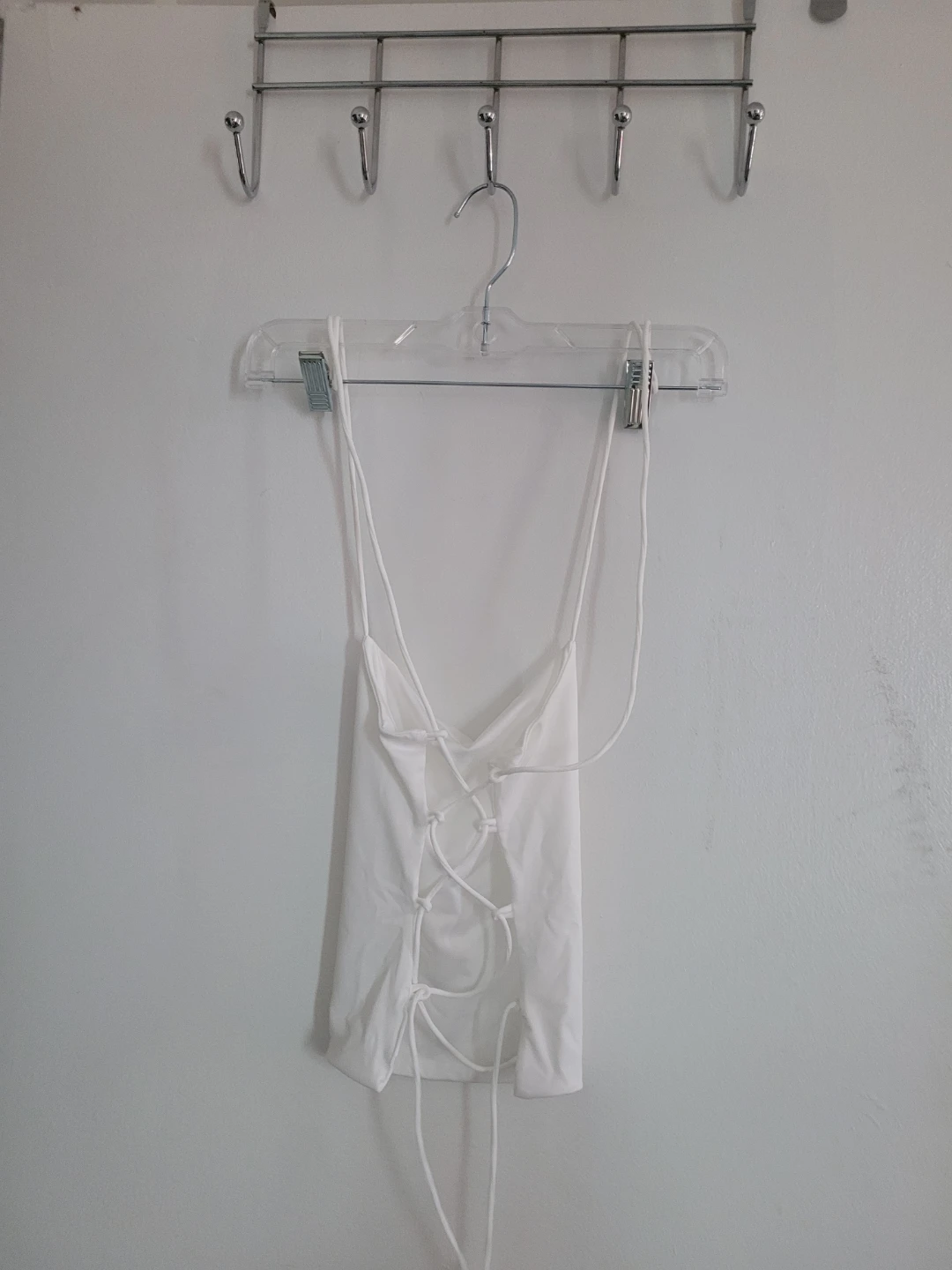 White Backless Tank Top - photo 2
