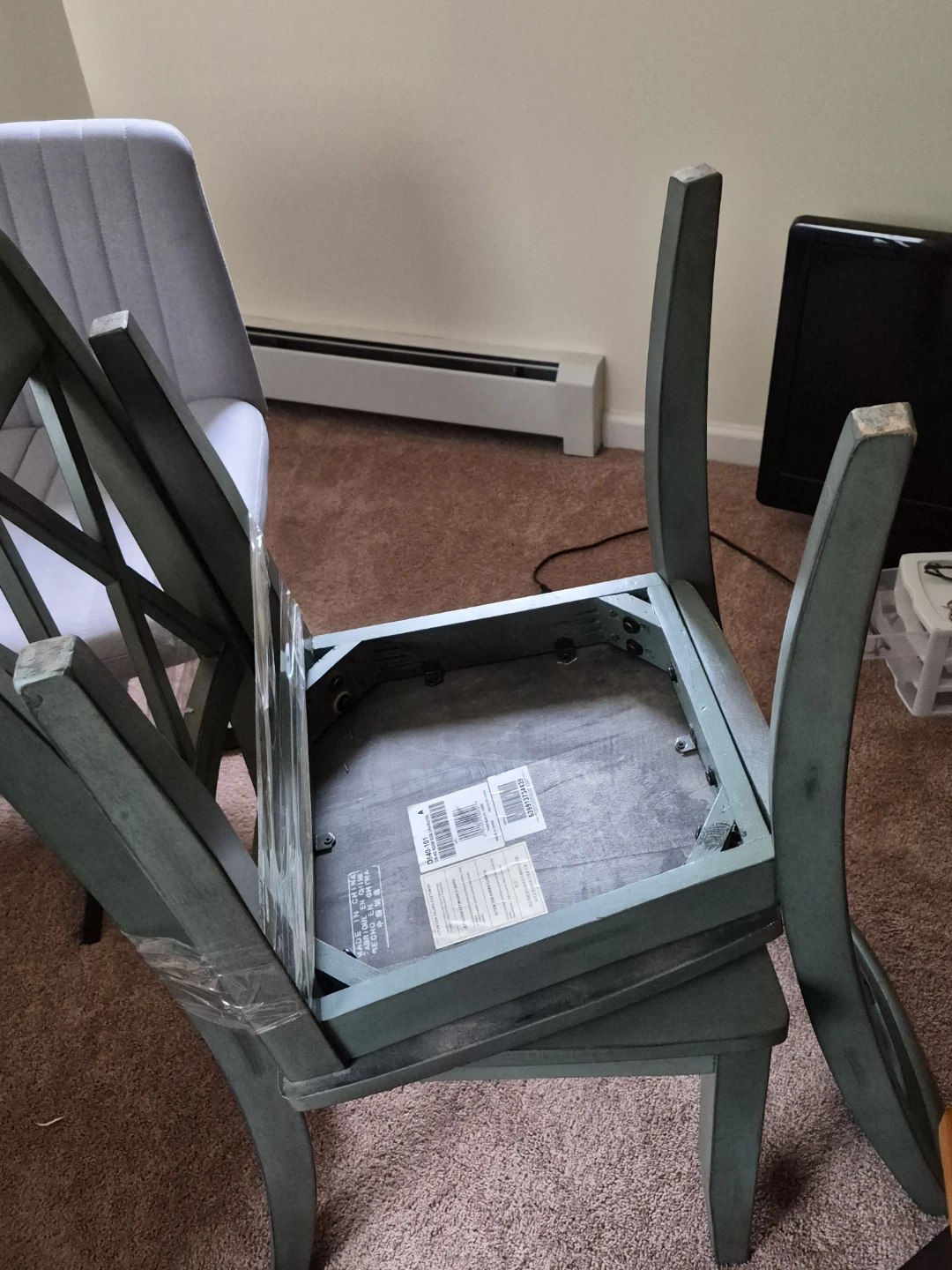 Green X-Back Dining Chair
