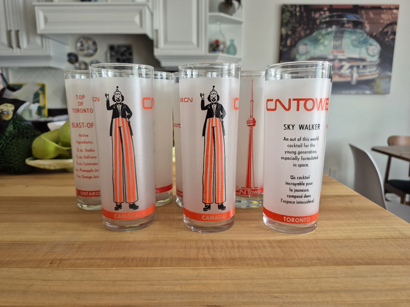 Set of 8 CN Tower high ball glasses