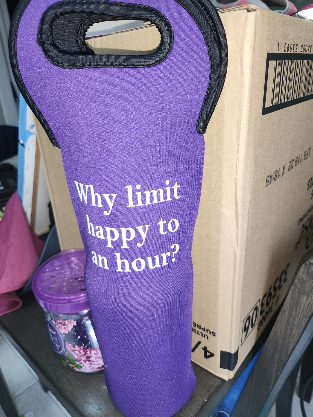 Purple Wine Bottle Holder Bag