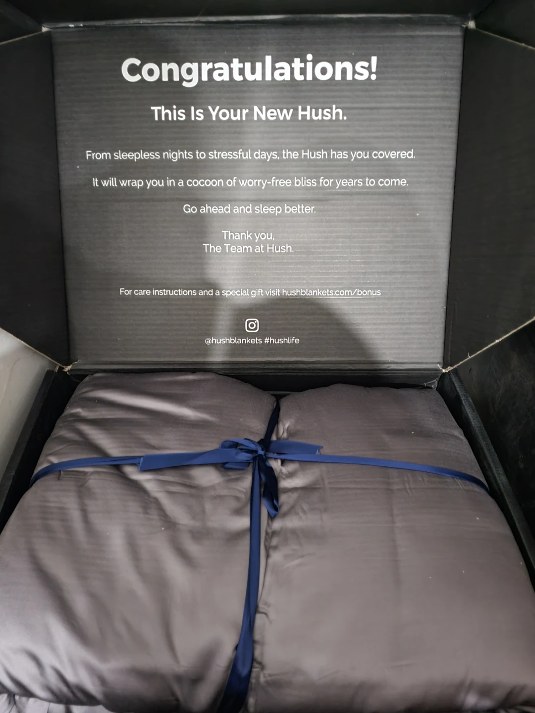 Hush Classic Weighted Blanket 35 lb King Gray.