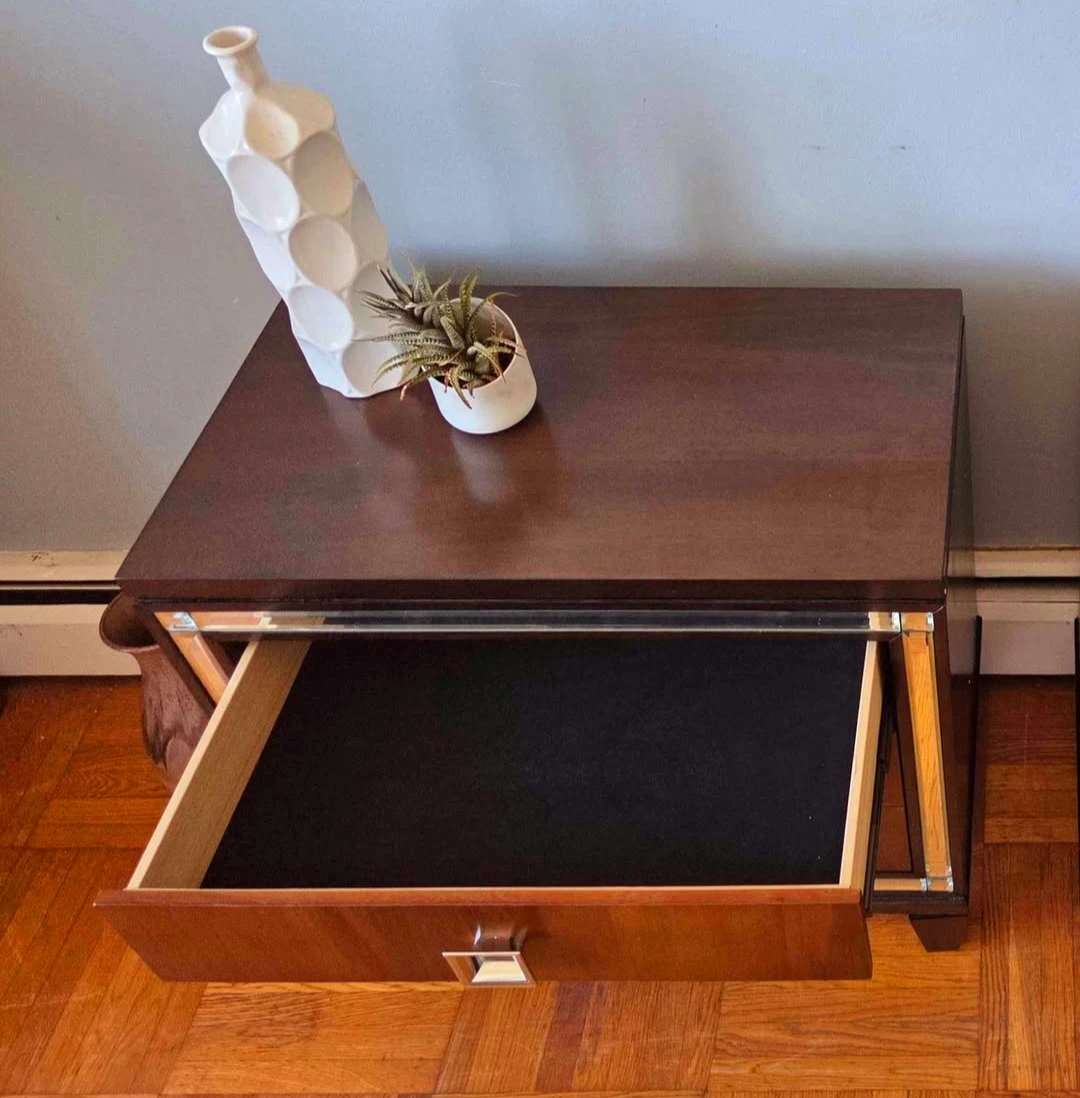 Pair Of Brand New Solid Walnut 3 Drawer Nightstands - photo 5