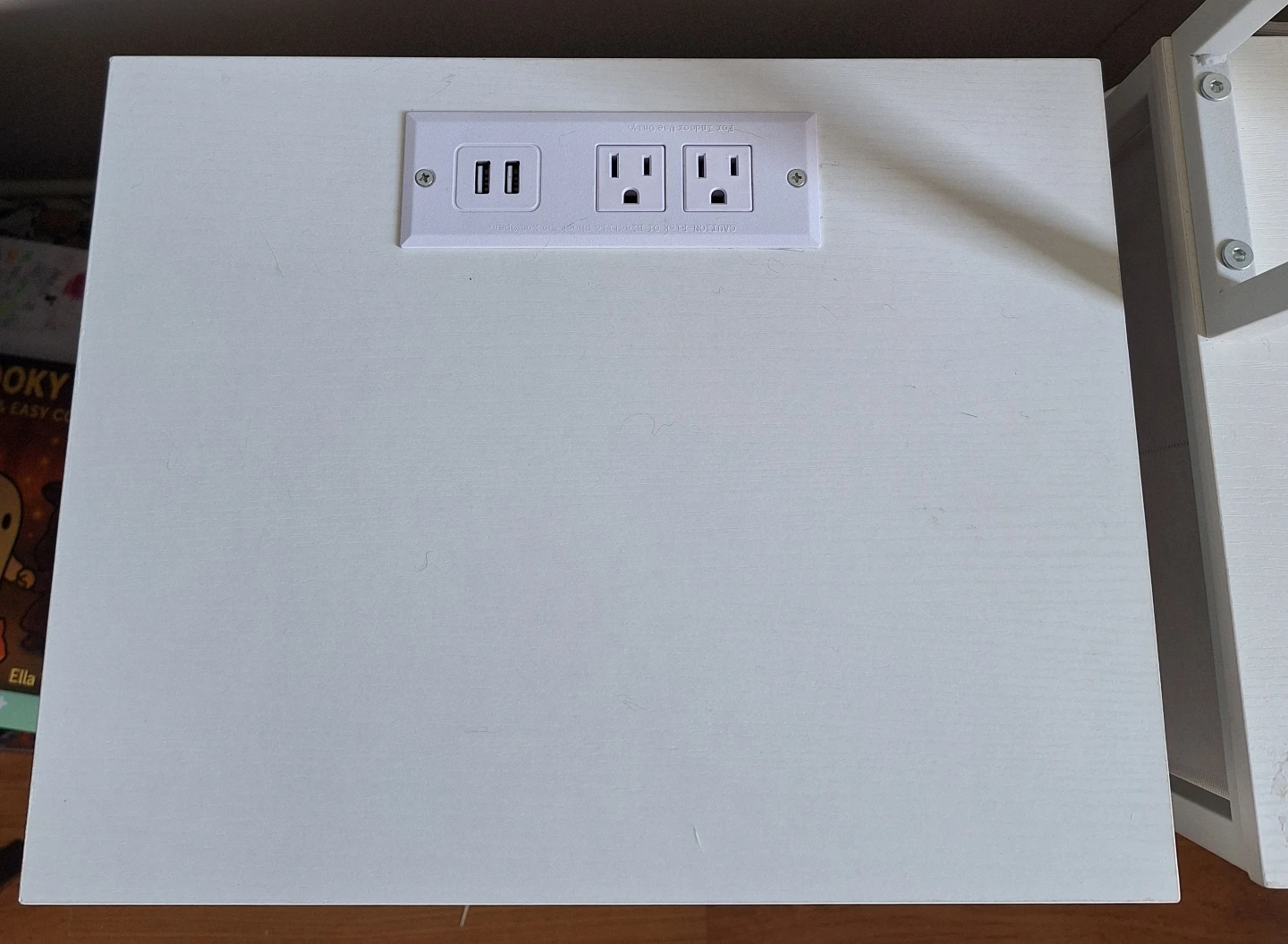 White Shelves w/ Built-in Power Strips, Storage Drawers - photo 3