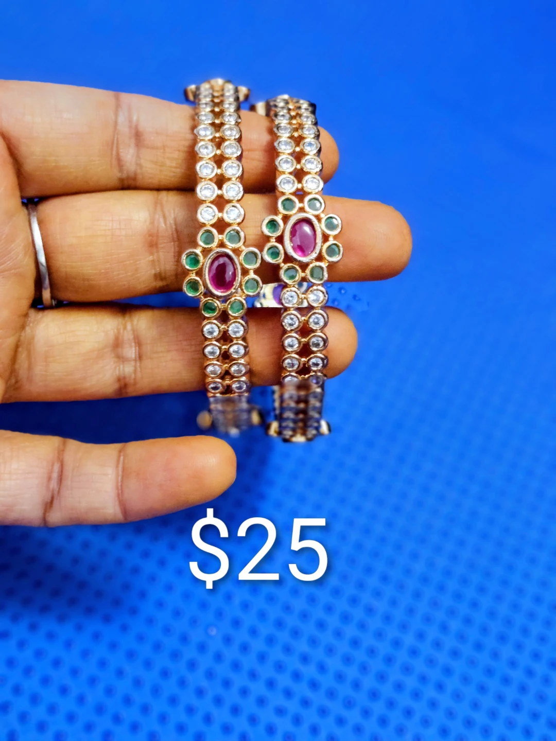 Gold-toned Bangles with Embossed Pattern - photo 2