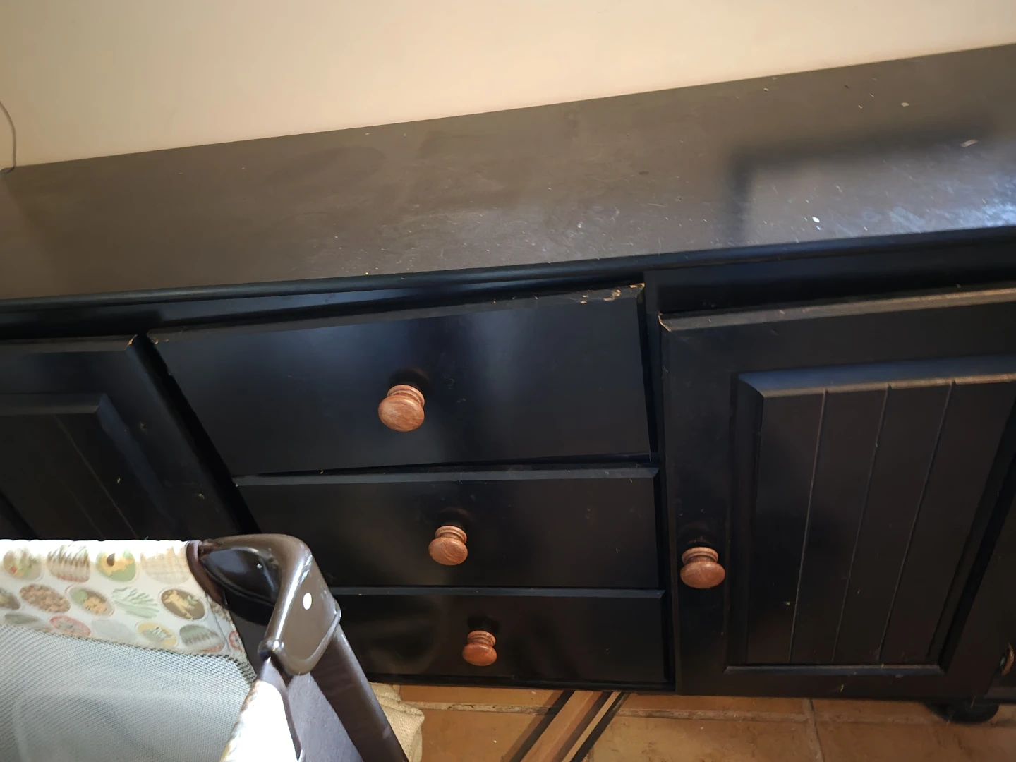 Black Cabinet with Drawers and Doors - photo 3