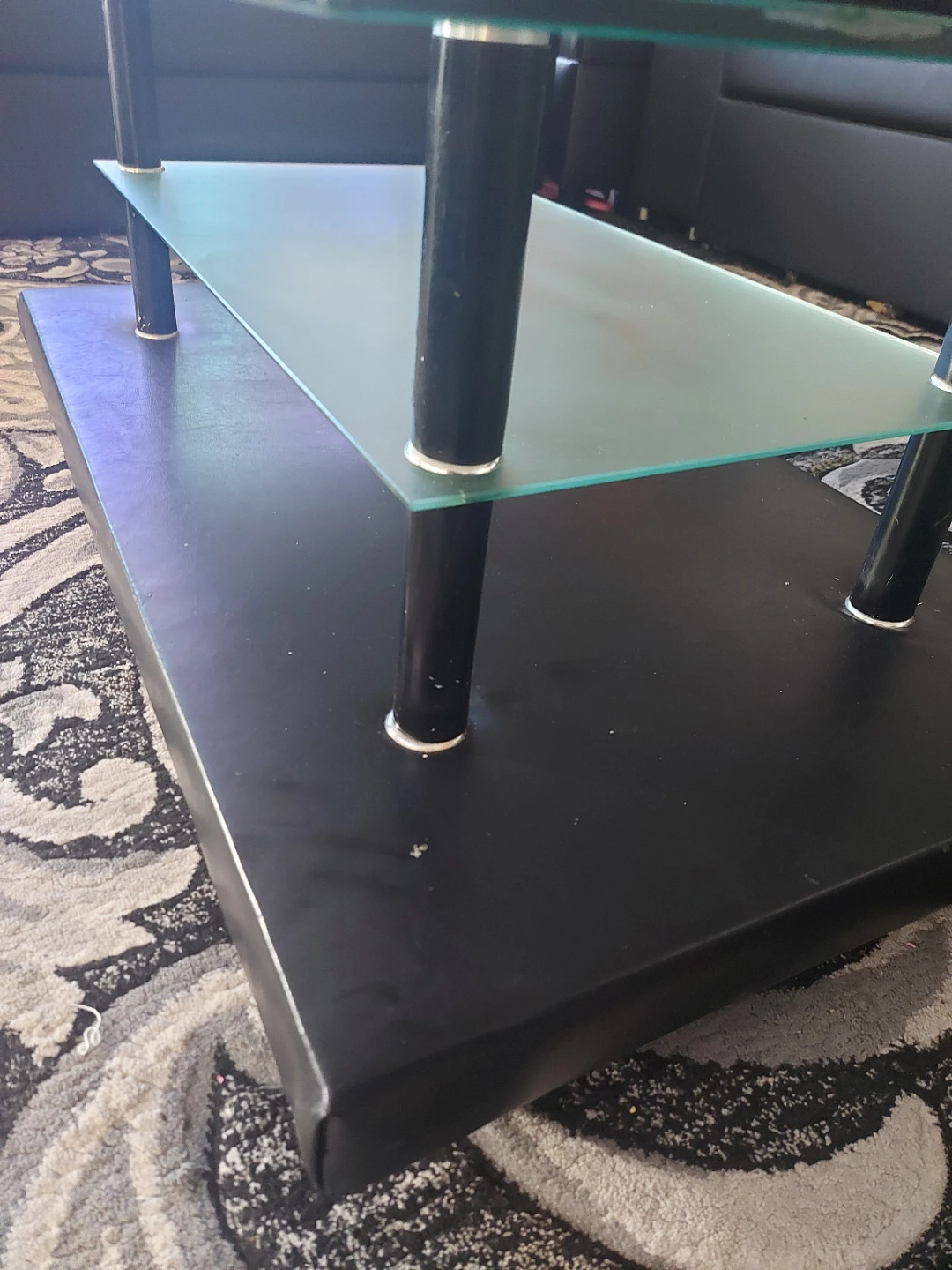 Glass and Black Coffee Table