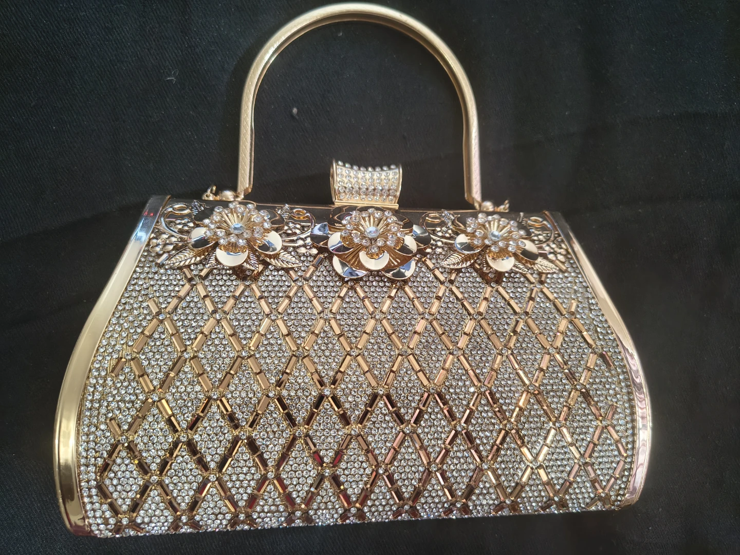 Luxury Sparkly Gold Clutch Evening Bag
