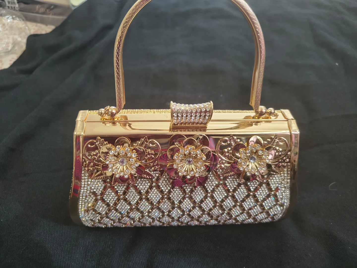 Luxury Sparkly Gold Clutch Evening Bag - photo 3