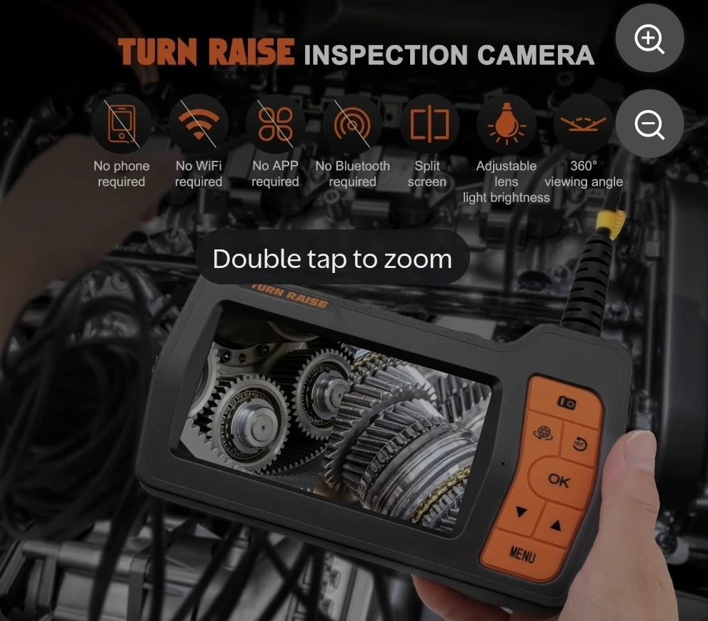 Turn Raise Triple-Lens Borescope Inspection Camera 50 FT cable - photo 4