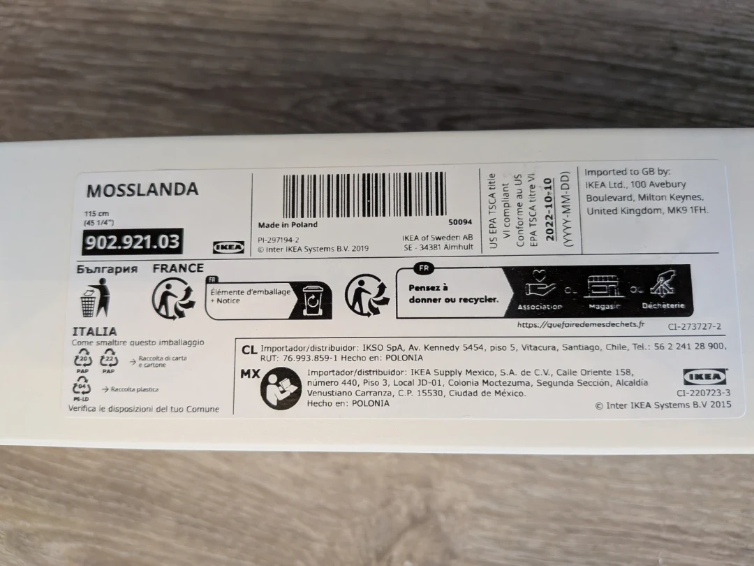 2 nos. IKEA MOSSLANDA Picture Ledge - White, 115 cm - photo 3