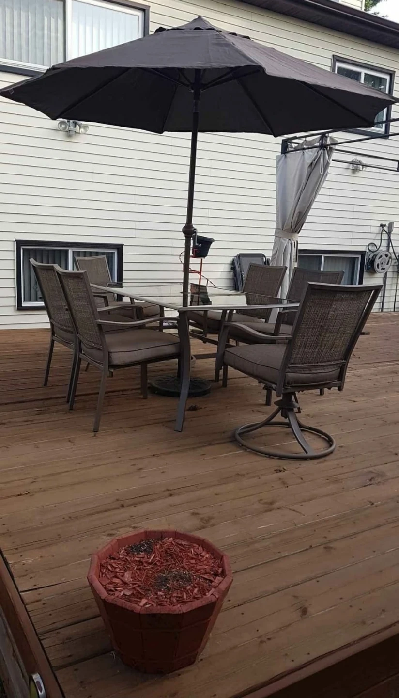 Patio Set with Six chairs, Glass Tabletop & Umbrella - photo 2