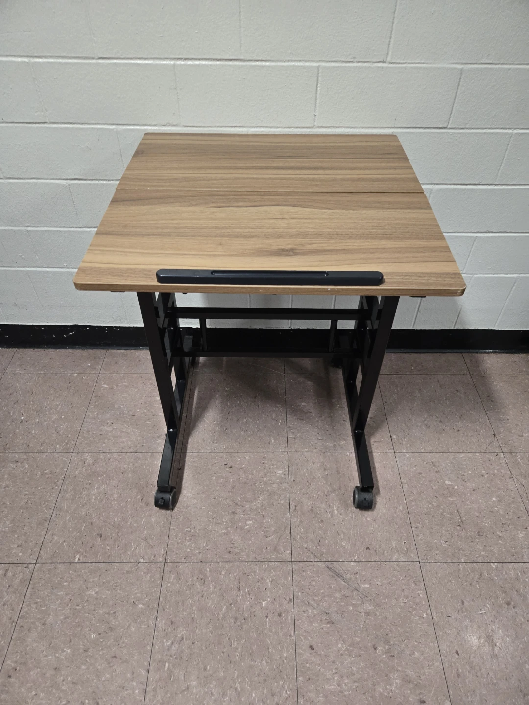 Mobile Rolling Split Top Laptop Standing Desk & Podium