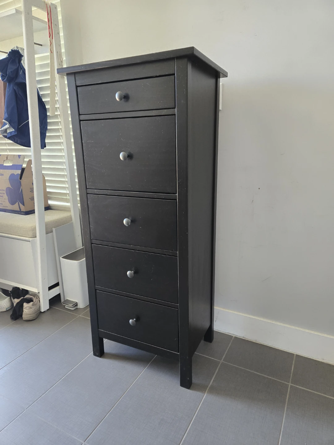 Ikea solid wood pine 5 drawer hemness tallboy dresser - photo 2