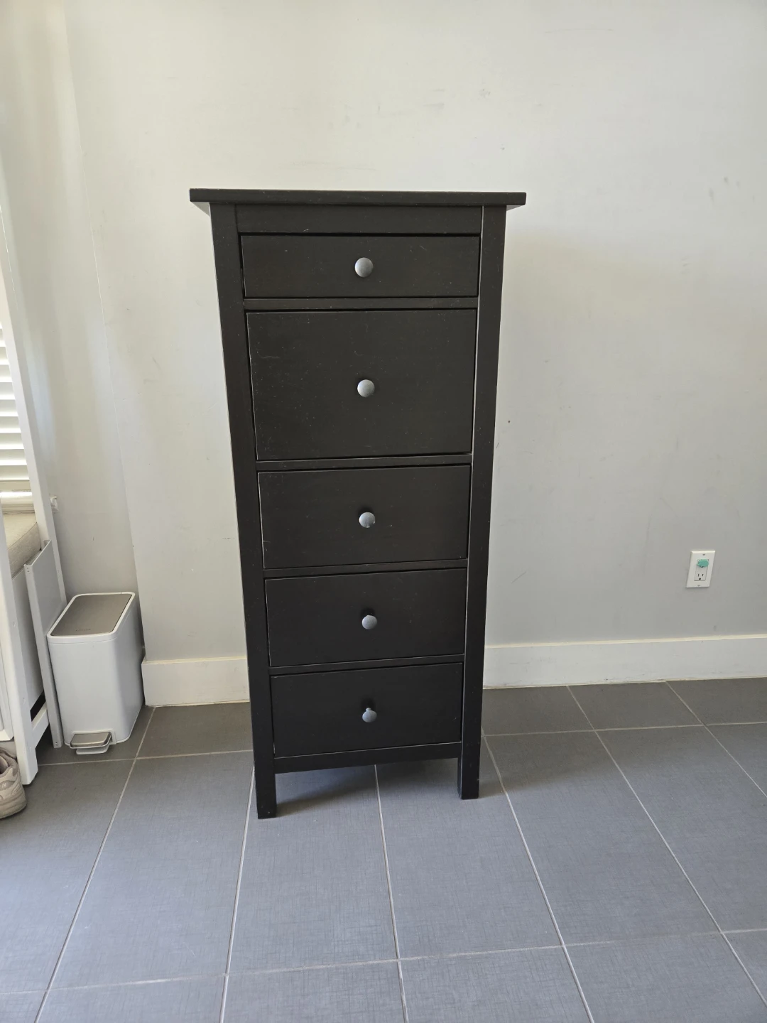Ikea solid wood pine 5 drawer hemness tallboy dresser - photo 3