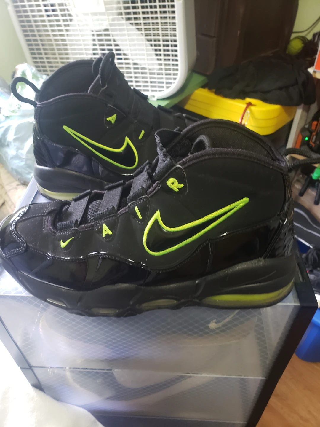 Nike Air More Uptempo Sneakers Black Volt Size 11 - photo 3