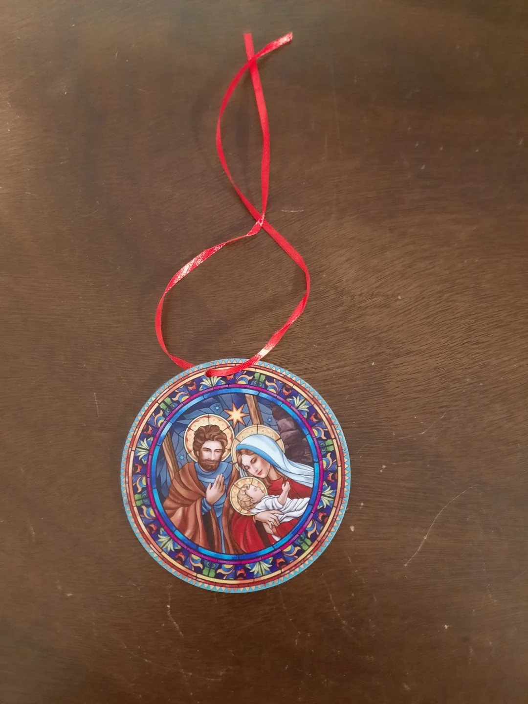 Round Nativity Ornament